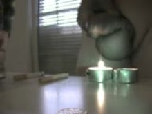 Cock torture with candles