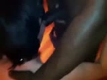 Collared Blindfolded and Fucked by two Black Cocks