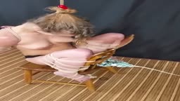 Orgasm while tied to chair