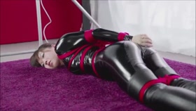 Cute Japanese Girl In Latex Gets Tied Up