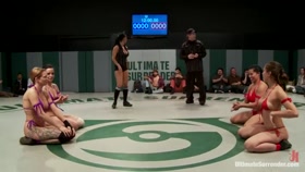 RD 1/4 of Feb's Live Tag Team Match: Totally nonscripted collegian style sexual lesbian wresting!